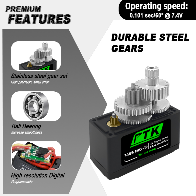 PTK 7455MG-D servo 12g Digital - Rc Hobby Products recension och pris