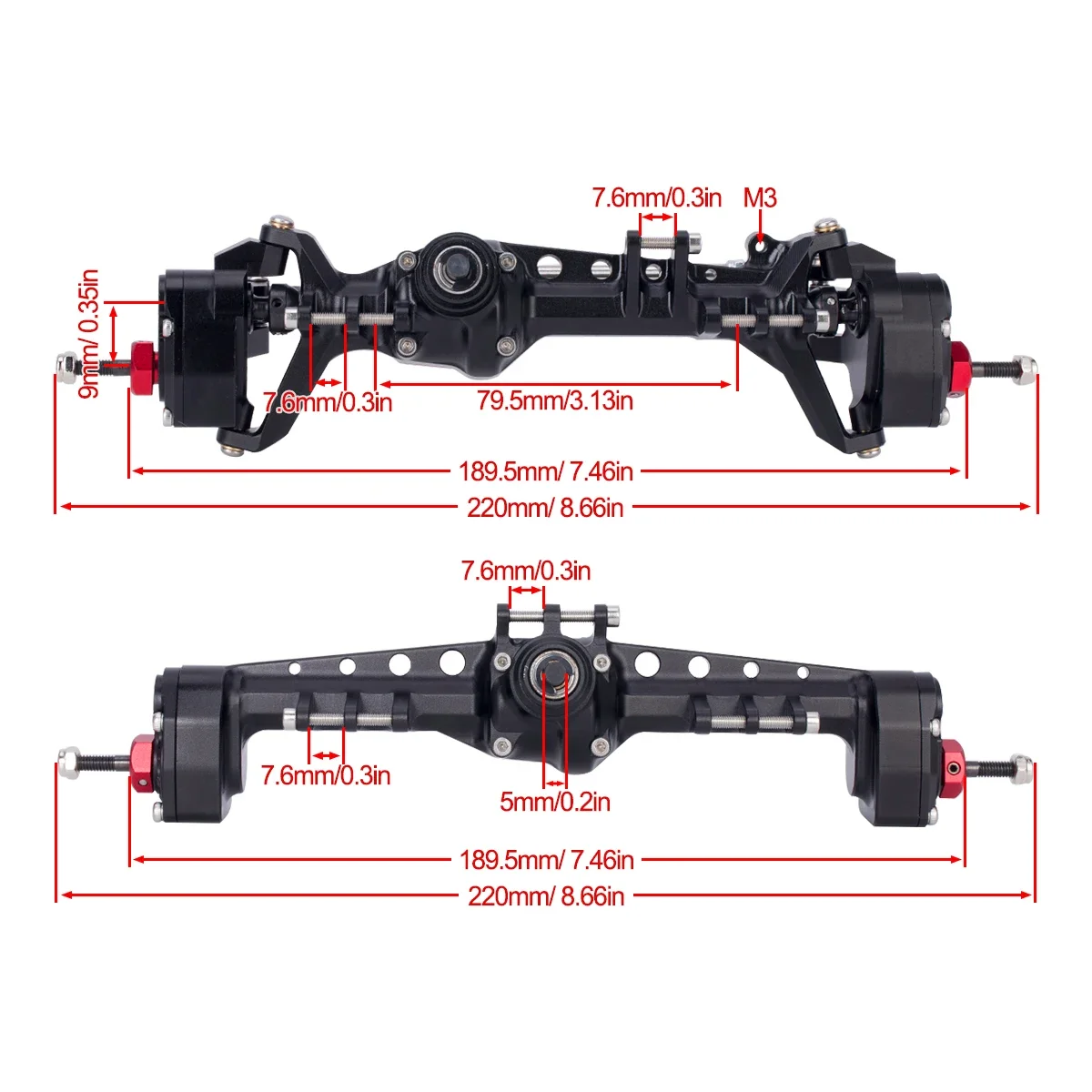 CNC Aluminum SCX10 III Front R - Rc Hobby Products recension och pris
