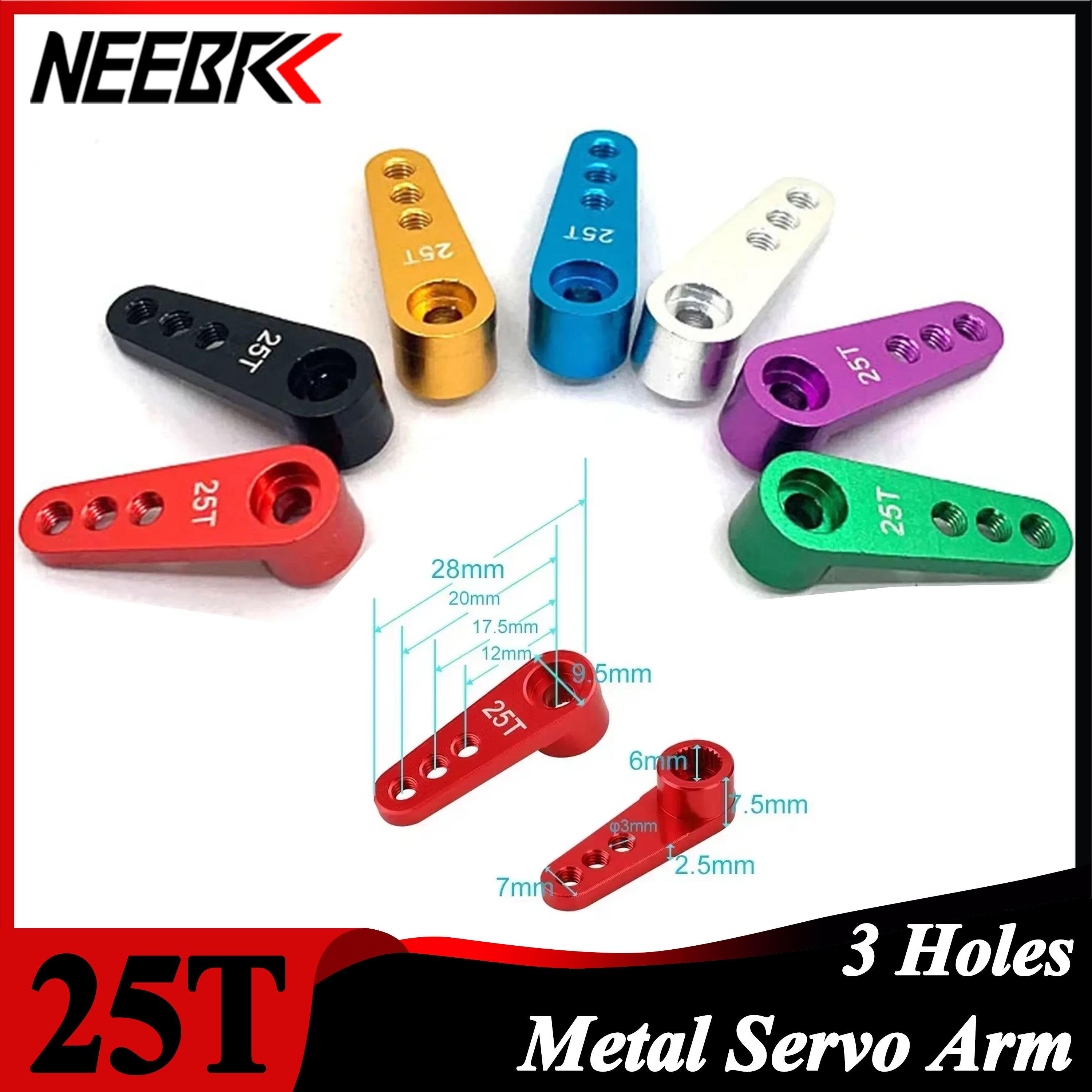 NEEBRC 25T Metal Servo Arm 3 H - Rc Hobby Products recension och pris