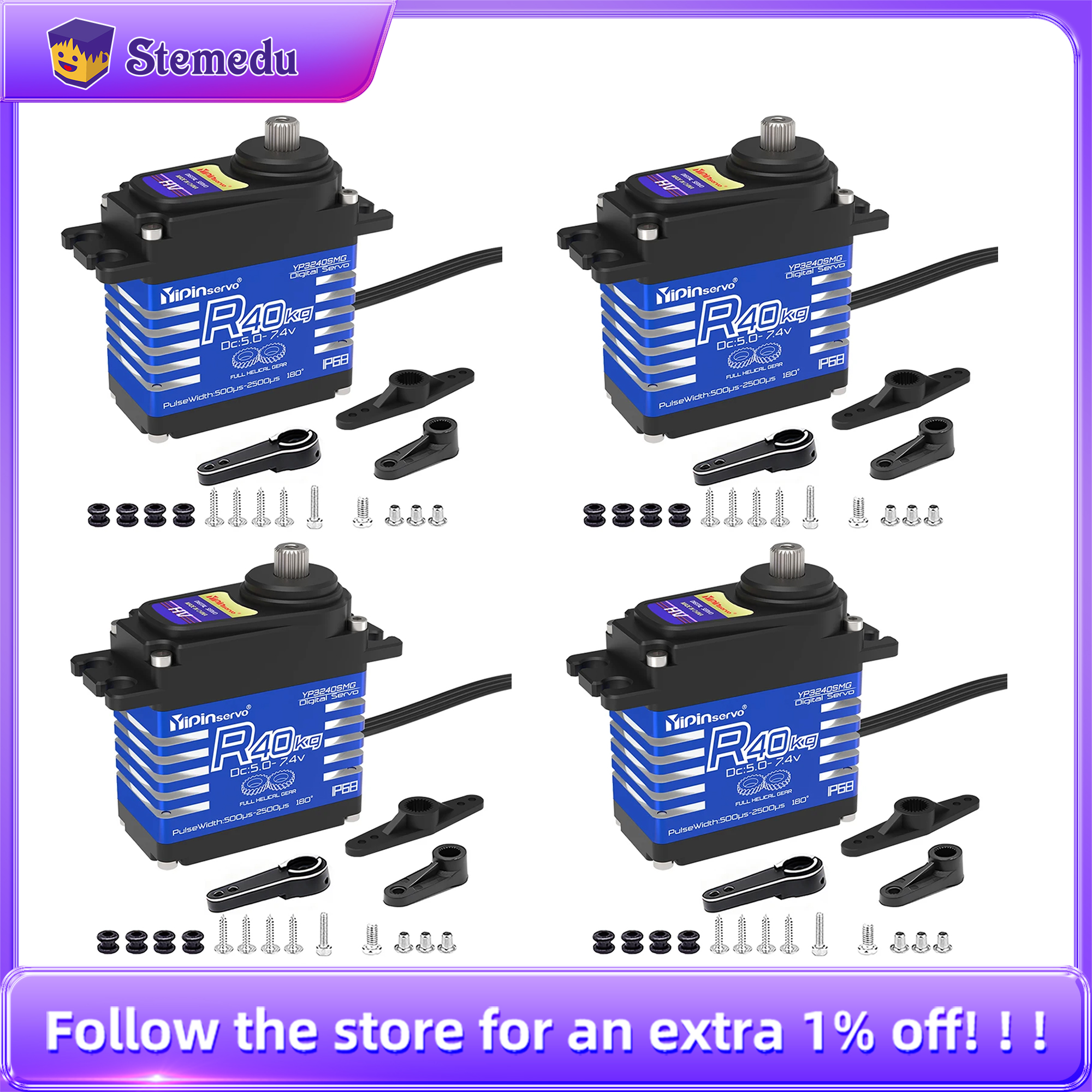 4PCS YiPinservo 40kg Metal Gea - Rc Hobby Tools recension och pris