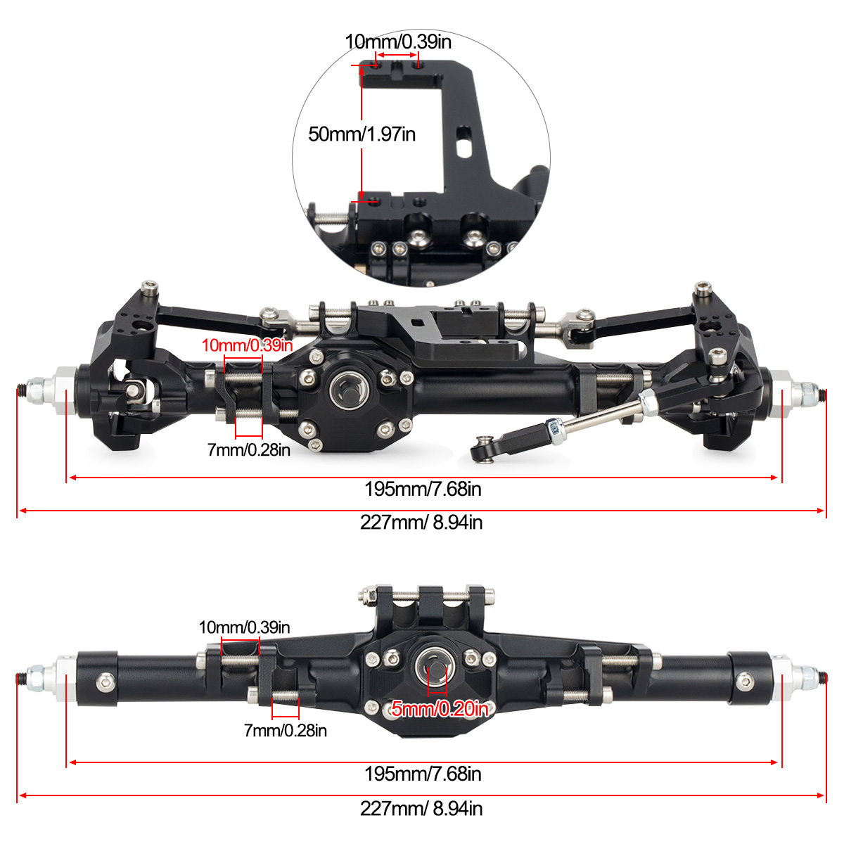 CNC Aluminum Front Rear Straig - Rc Hobby Products recension och pris