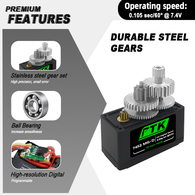 PTK 7452 MG-D 9g Digital Servo - Rc Hobby Products recension och pris